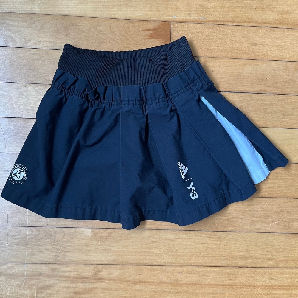 Adidas Y-3 Yohji Yamamoto Roland Garros Paris Tennis Skirt Black Girls Small